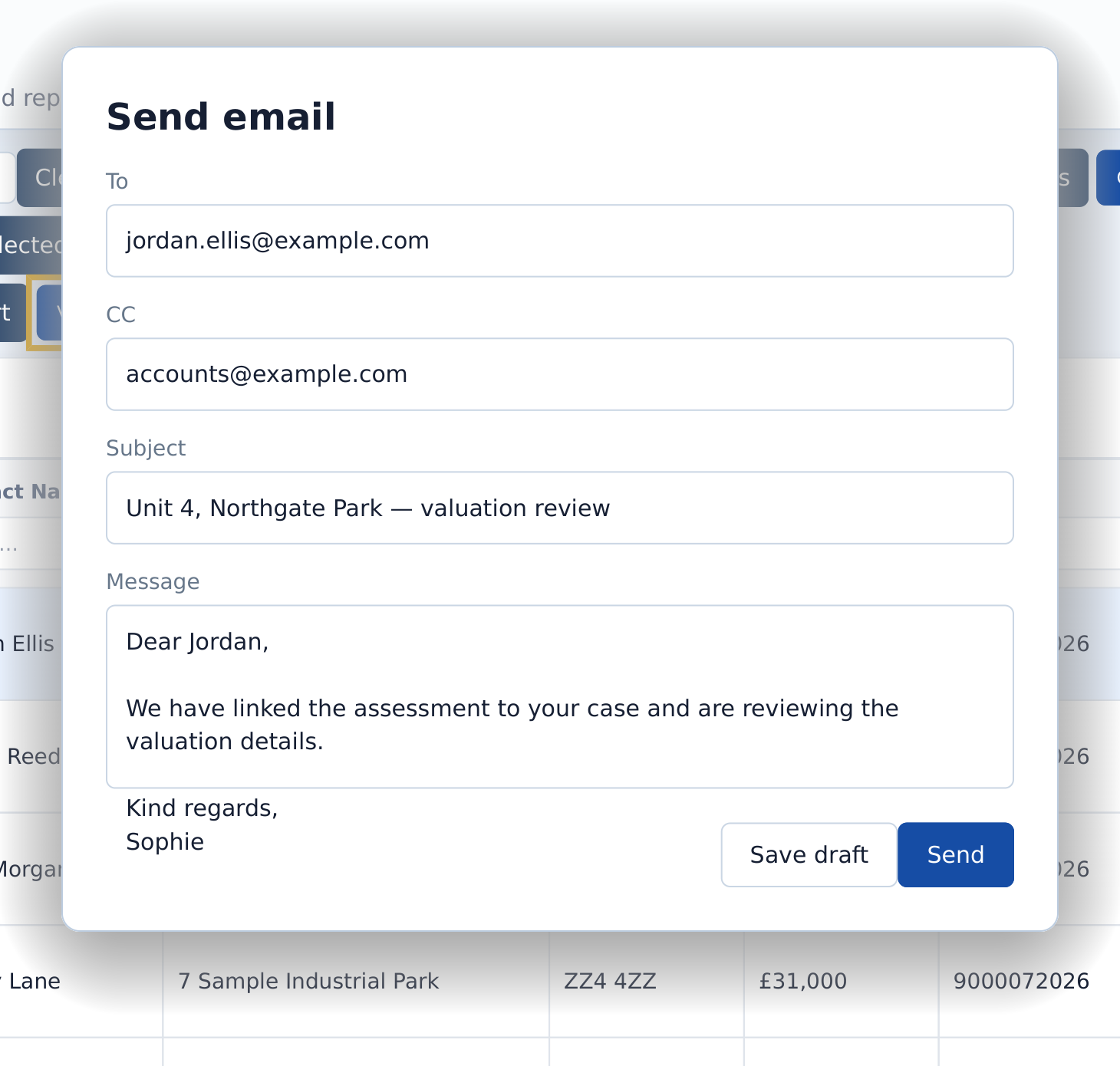 Keep email with the instruction
